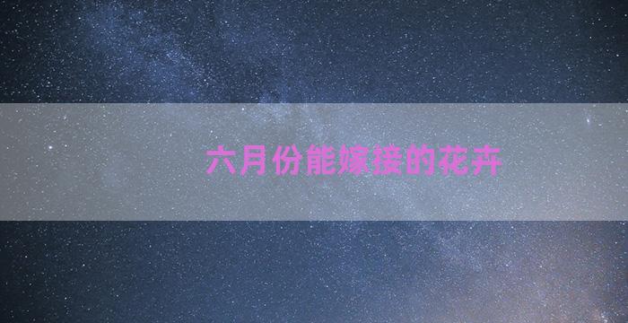 六月份能嫁接的花卉