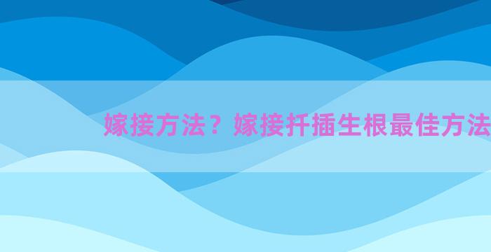 嫁接方法？嫁接扦插生根最佳方法