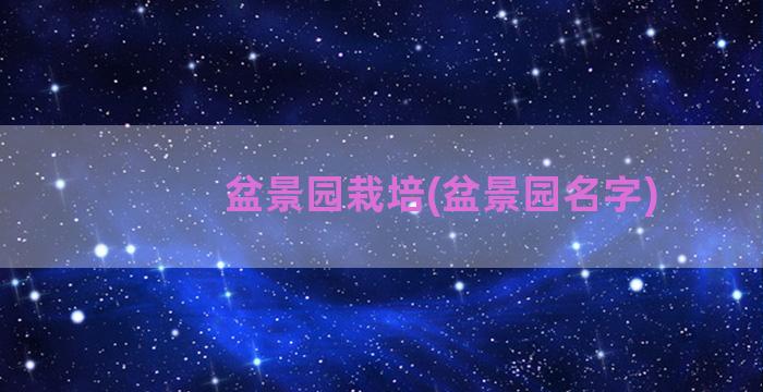 盆景园栽培(盆景园名字)