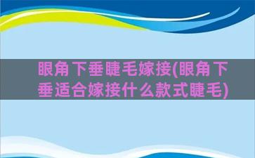 眼角下垂睫毛嫁接(眼角下垂适合嫁接什么款式睫毛)